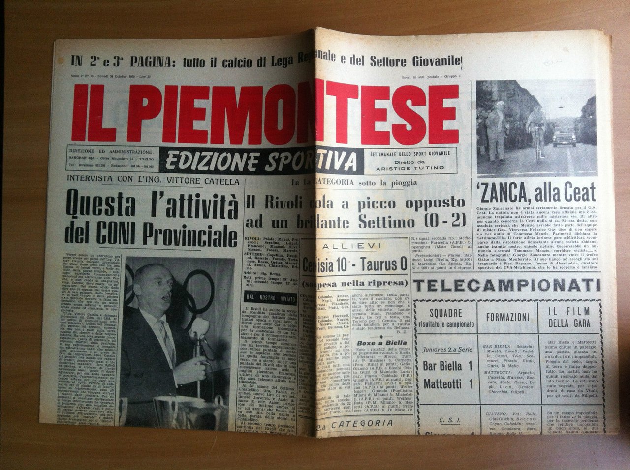 Il Piemontese edizione sportiva Anno 1 n^ 13 Martedì 24 … | Immagine principale