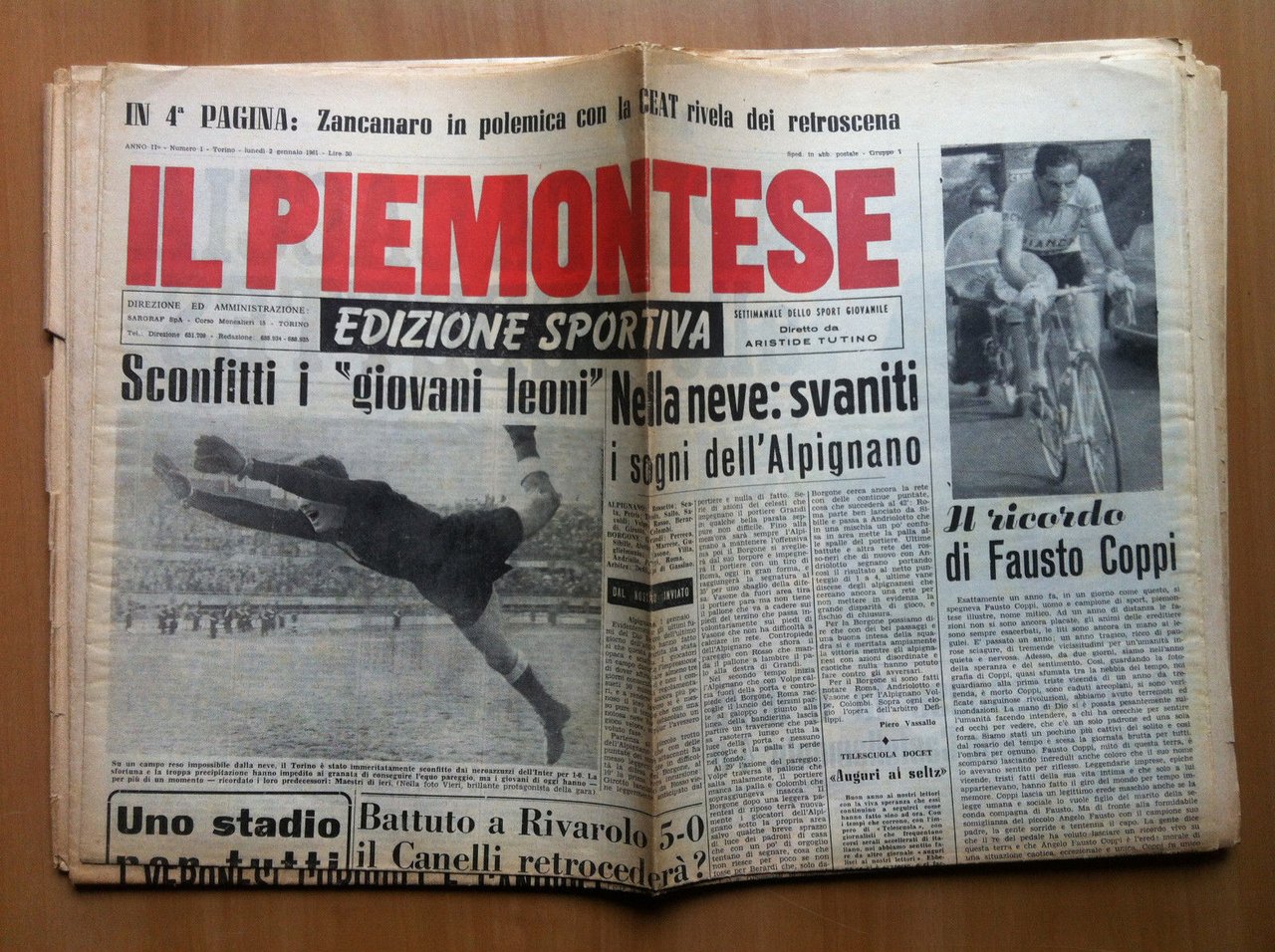 Il Piemontese n^ 1 Lunedì 2 Gennaio 1961 - E13615