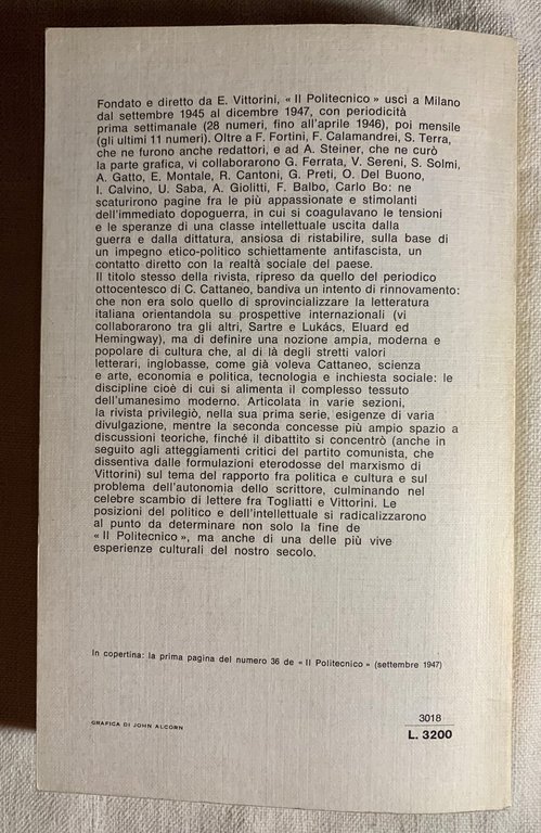 «Il Politecnico»: antologia