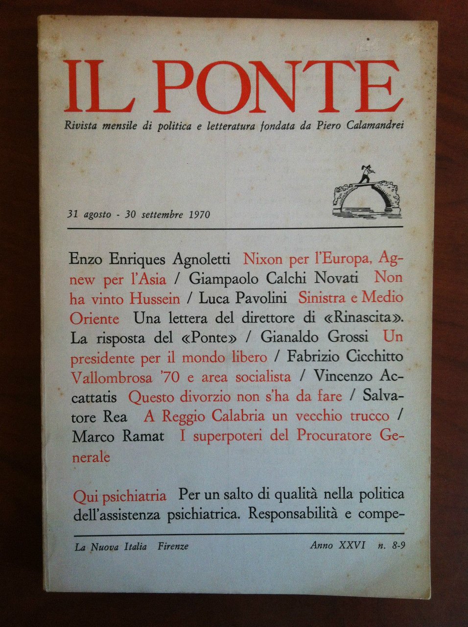 Il Ponte Anno XXVI n^ 8-9 / 31 Agosto 30 … | Immagine principale