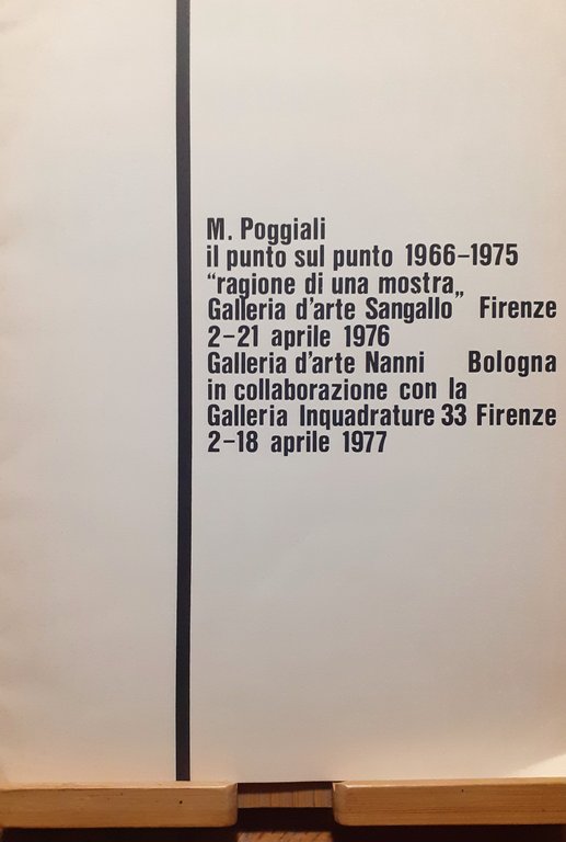 Il punto sul punto 1966-1975, ragione di una mostra": Galleria …