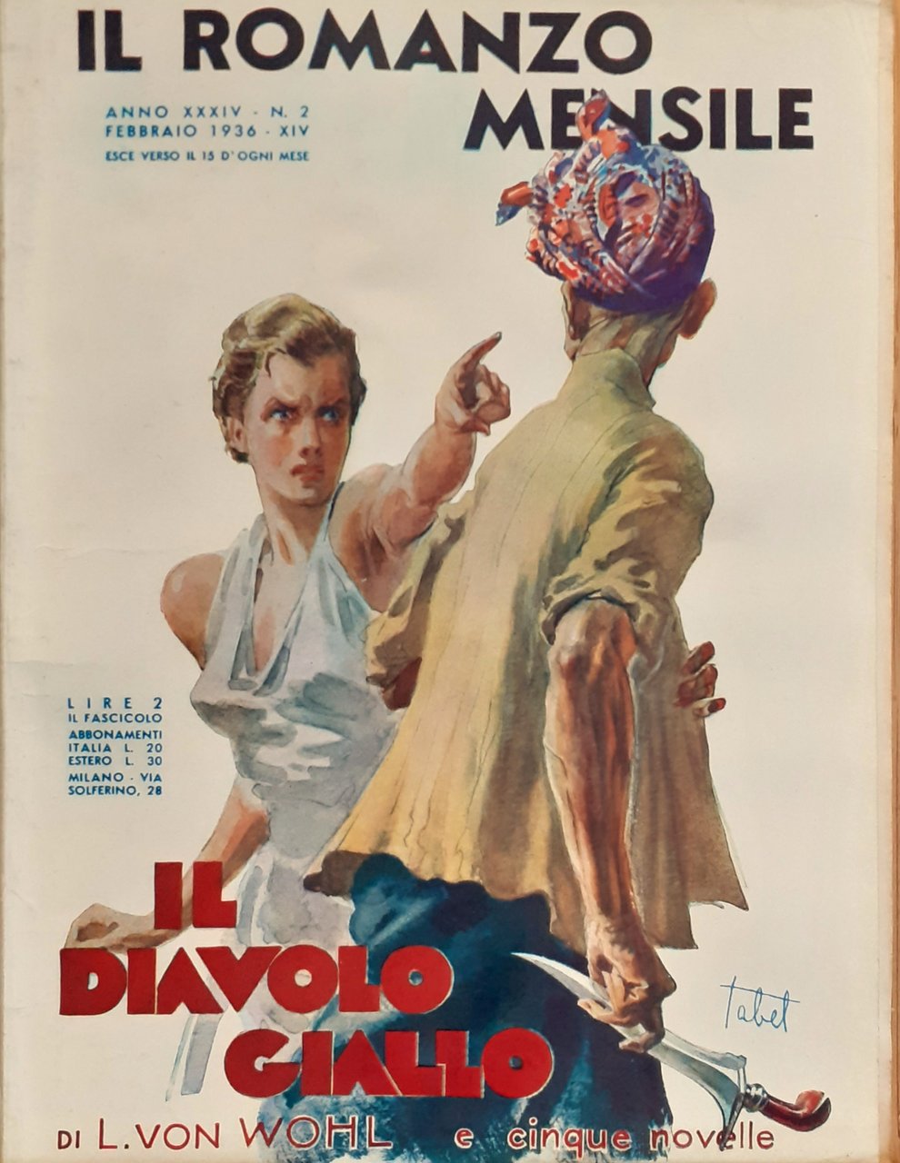 Il Romanzo mensile "Il diavolo giallo" 1936
