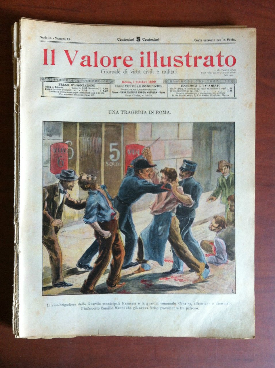 Il Valore Illustrato Serie II n^ 14 Ottobre 1899 Copertina …
