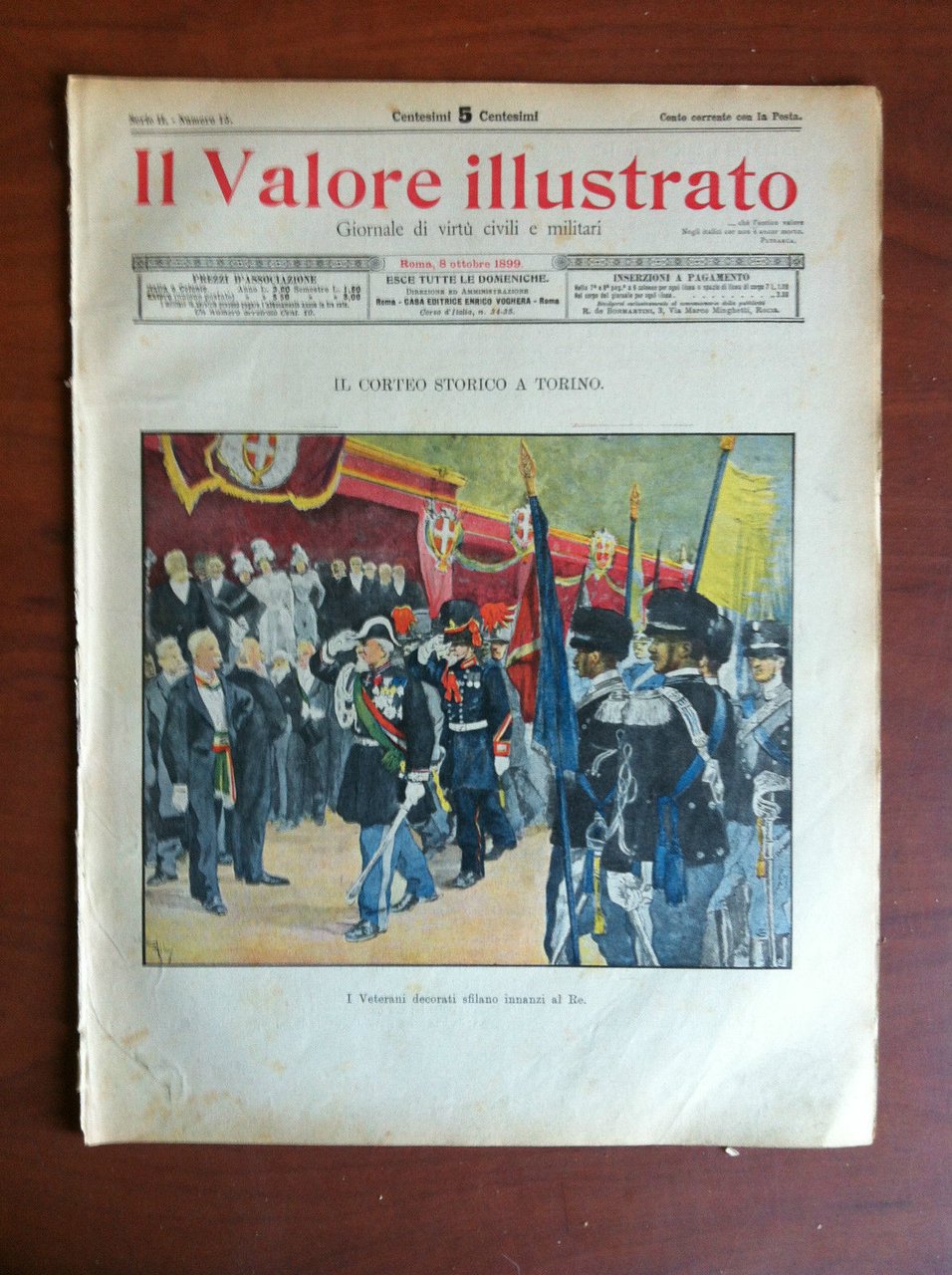 Il Valore Illustrato Serie II n^15 Ottobre 1899 Copertina: Torino …