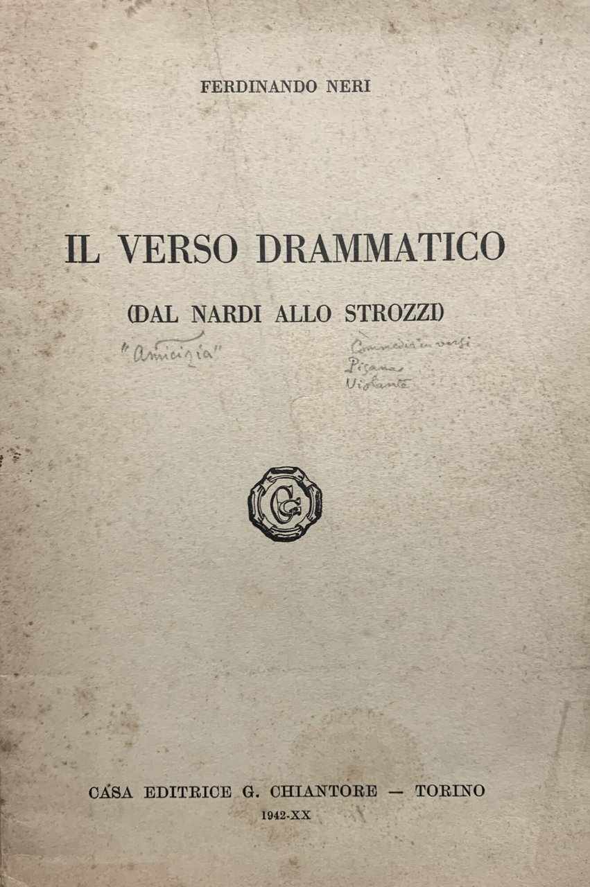 Il verso drammatico (Dal Nardi allo Strozzi)