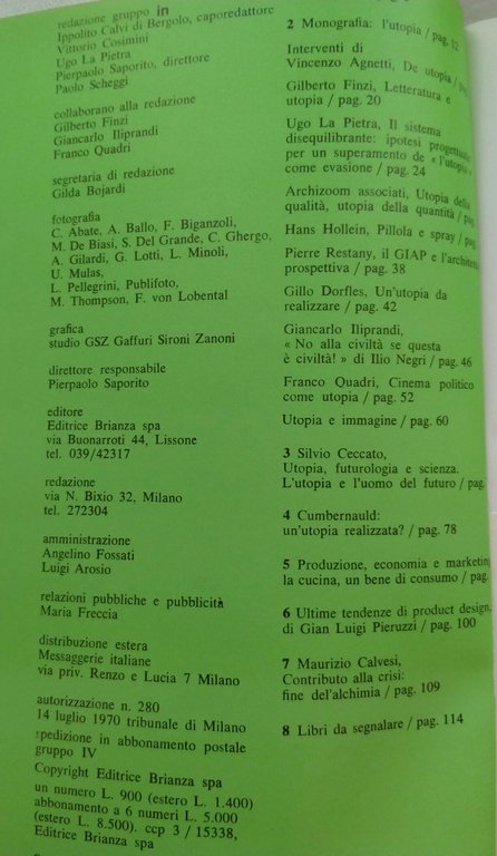 in Argomenti e immagini del design Anno II n^1 1971 …