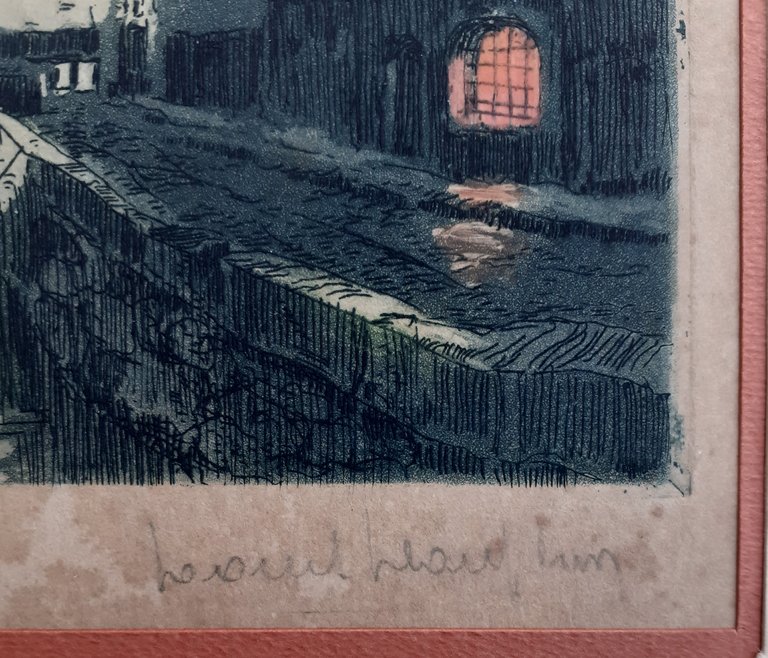 Incisione paesaggio dell'Alsazia colorata ottocentesca sotto pass con borto in …