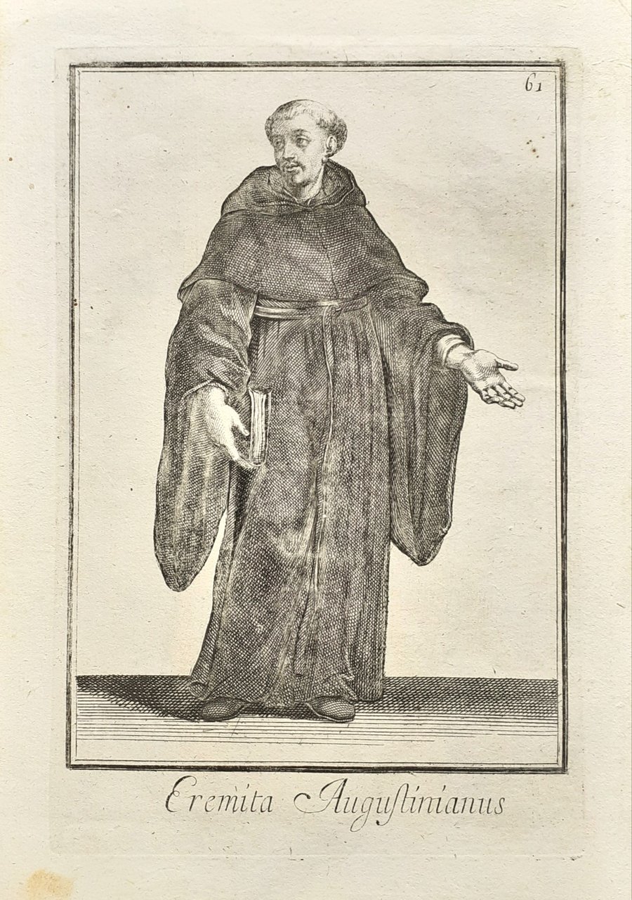 Incisione settecentesca Eremita Augustinianus