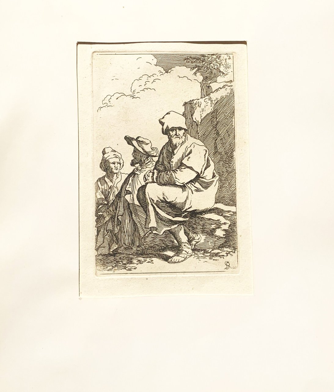 Incisione Vecchio seduto n^ 67 della serie Diverse Figure | Immagine principale