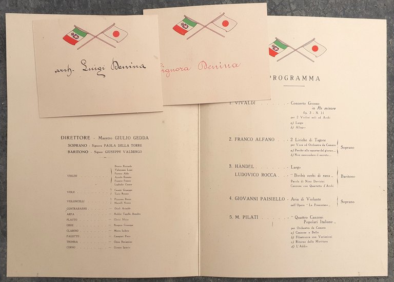 Invito al Concerto della Missione di Amicizia Giapponese 1940