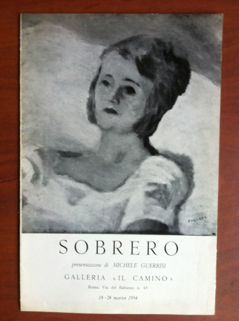 Invito pieghevole per la mostra di Sobrero Galleria Il Camino …