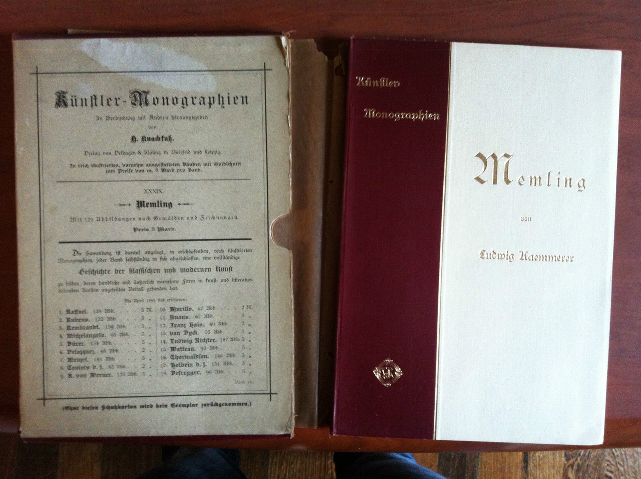 Italia Artistica n^ 16 PisaKunftler Monog. Memling von Ludwing Kaemmerer …