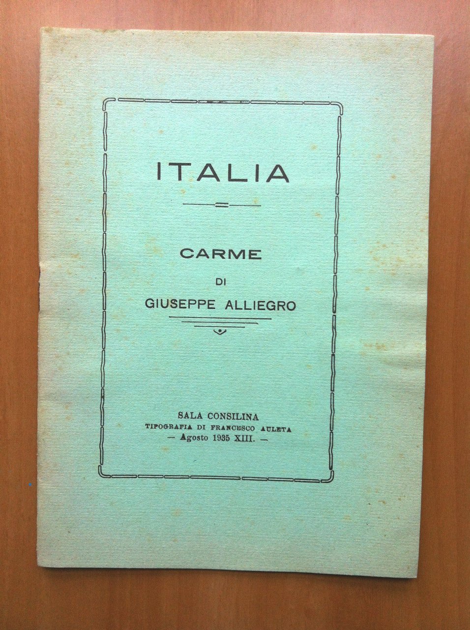 Italia Carme di Giuseppe Alliego 1935 - E14554