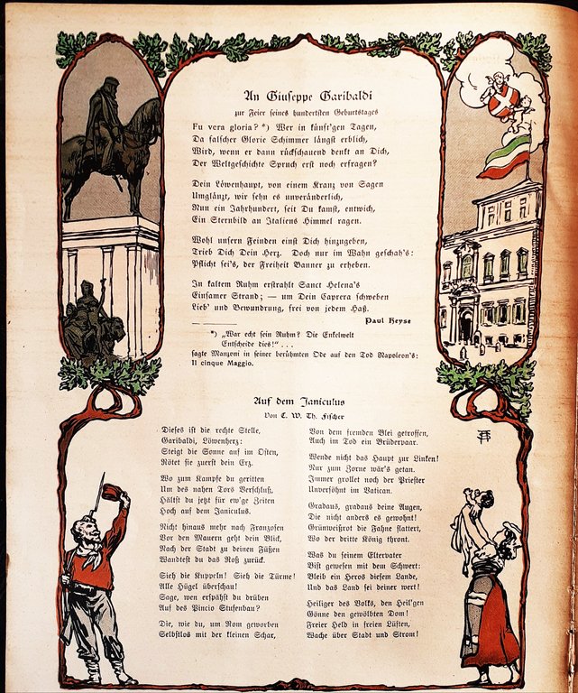 Jugend Nr. 23 del 1907 dedicata a Garibaldi e all'Italia