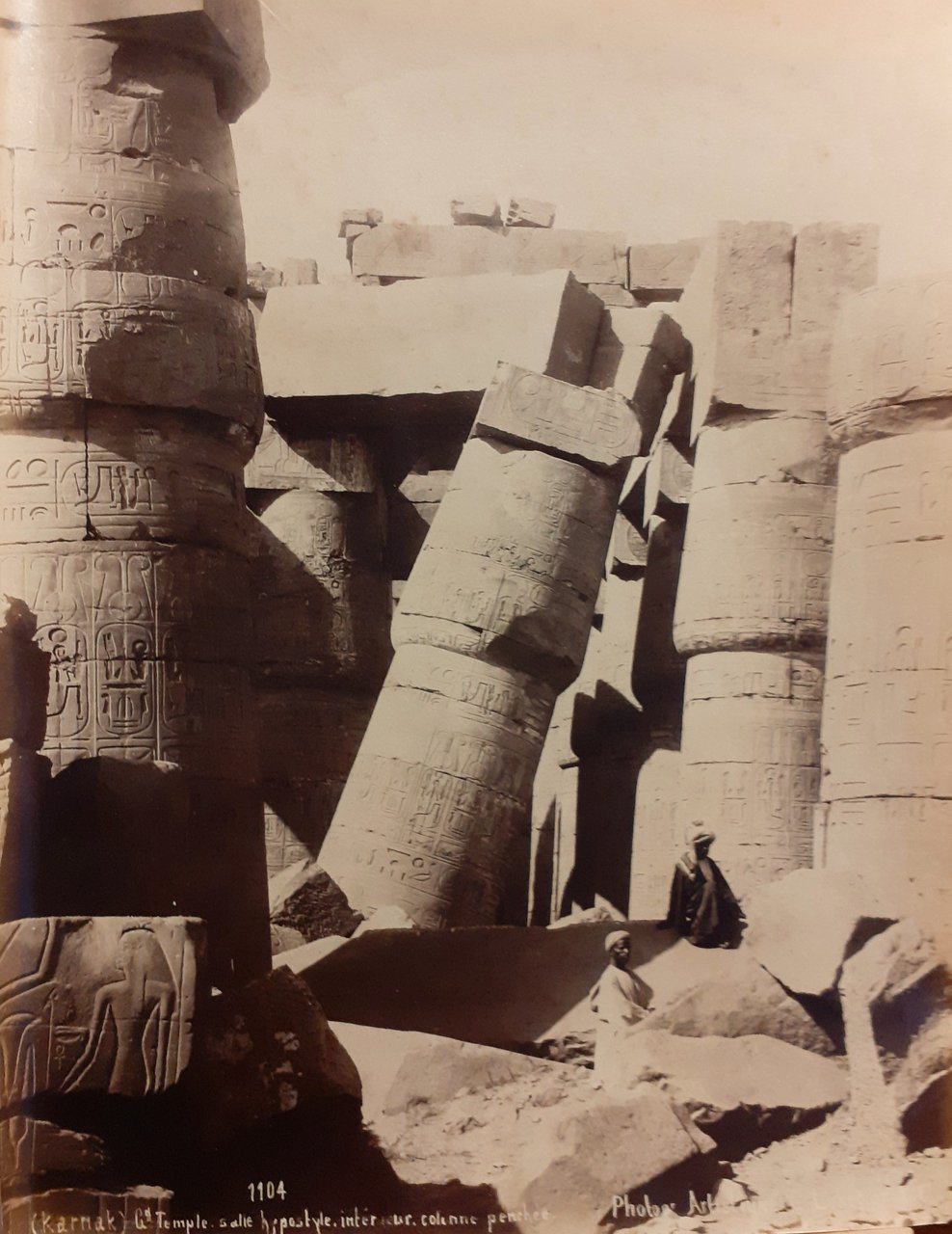 Karnak Temple albumina originale 1880 circa Fotografo Gabriel Lekegian