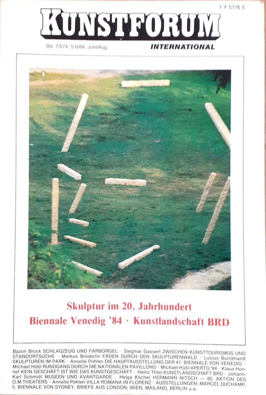Kunstforum 73/74 luglio/agosto 1984 Biennale Veneding '84 E 6569