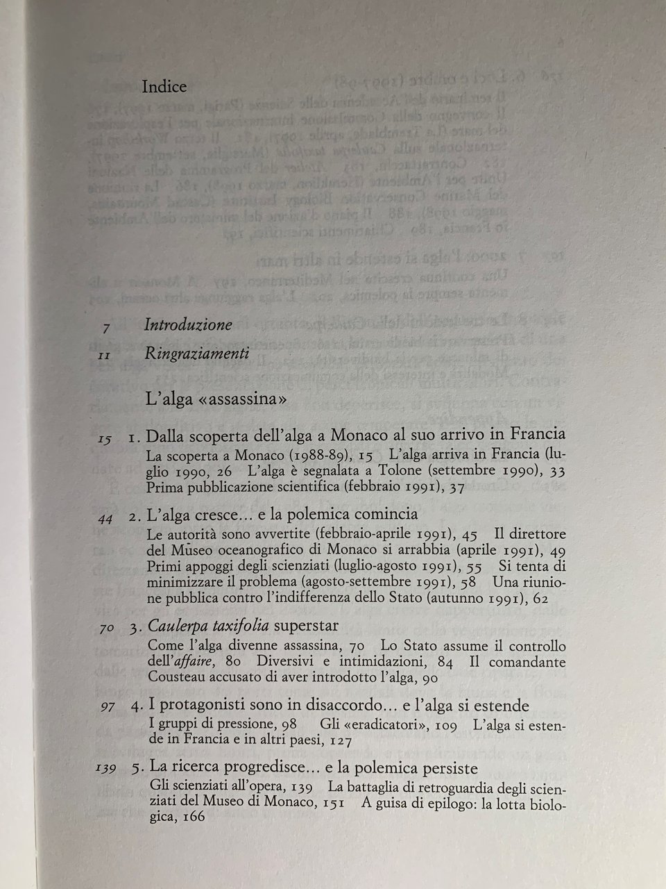 L'alga «assassina». Caulerpa taxifolia: un attentato alla biodiversità del Mediterraneo