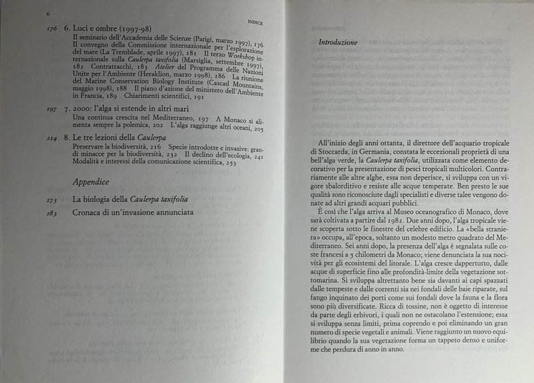 L'alga «assassina». Caulerpa taxifolia: un attentato alla biodiversità del Mediterraneo
