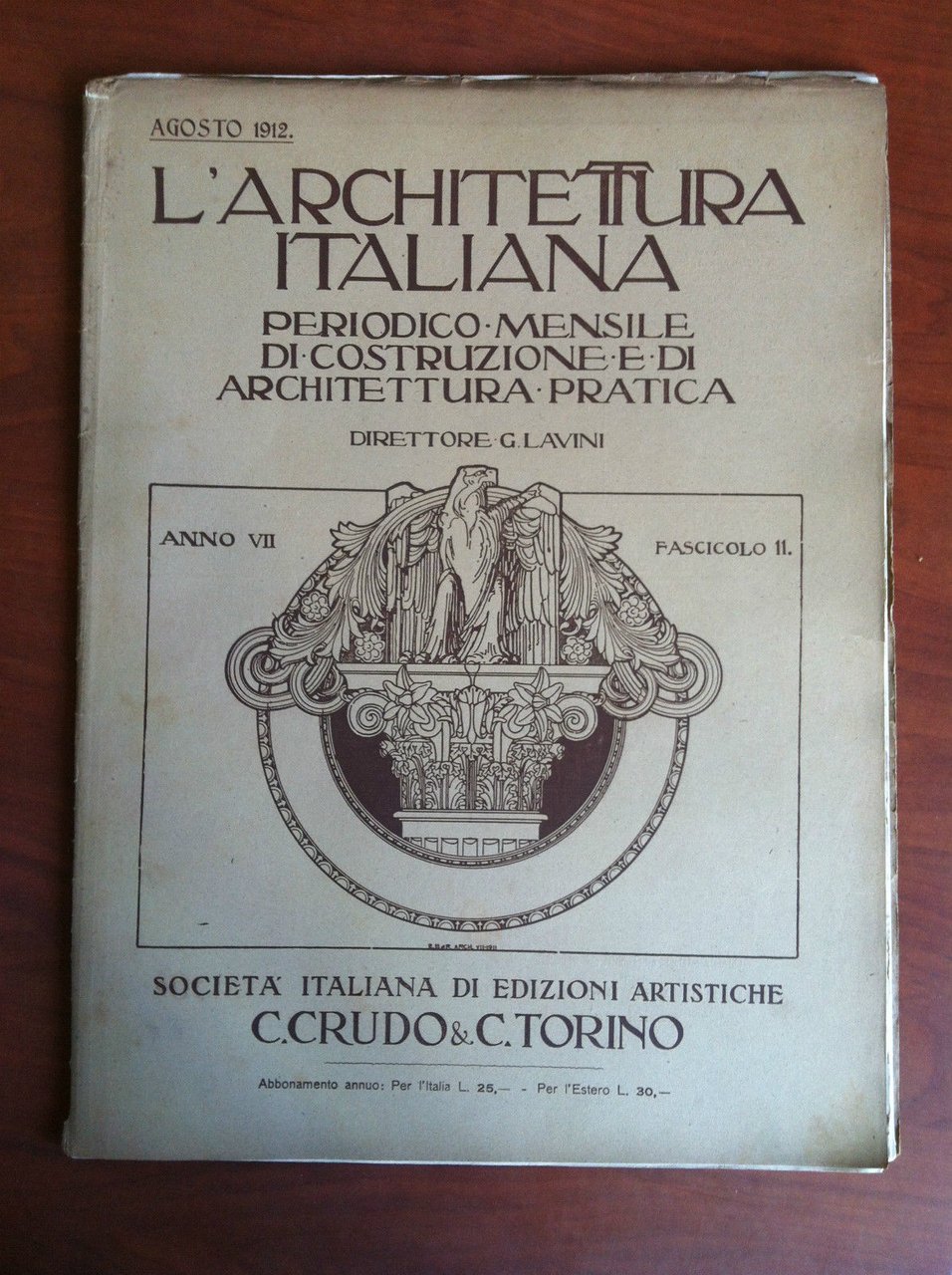 L'Architettura Italiana Anno VII fascicolo 11 Agosto 1912 - E19539