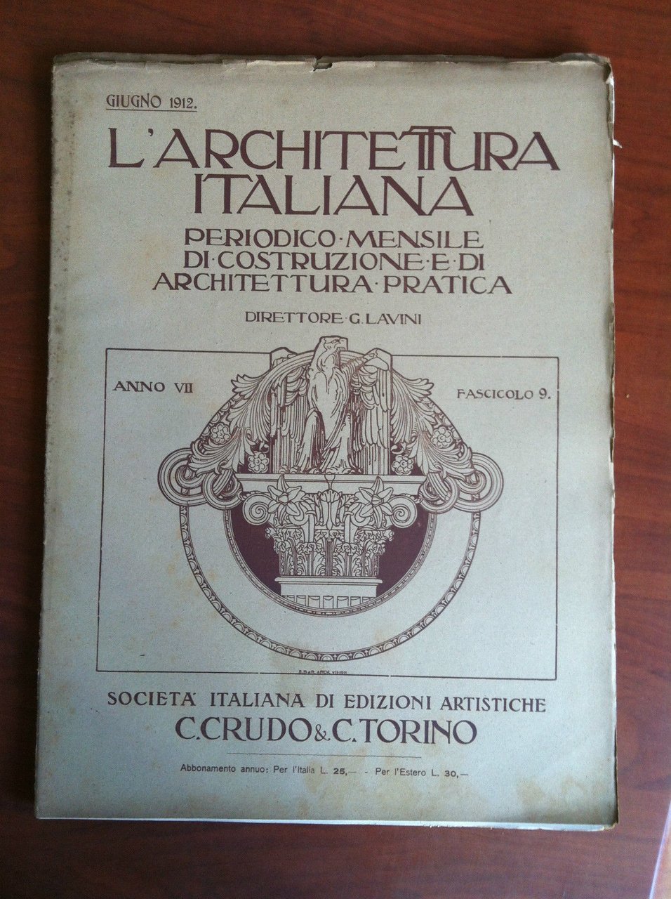L'Architettura Italiana Anno VII fascicolo 9 Giugno 1912 - E19537