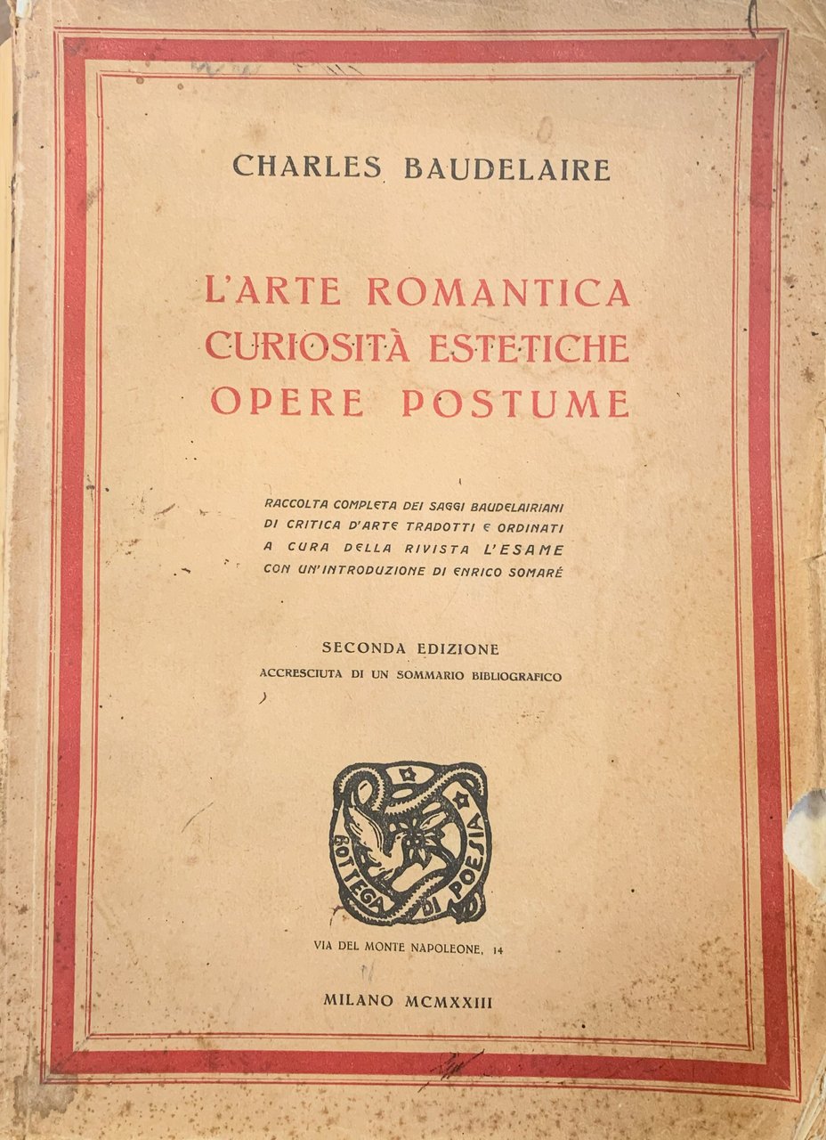 L'arte romantica, Curiosità estetiche, Opere postume. Raccolta completa dei saggi … | Immagine principale