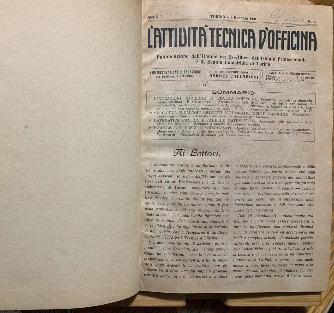 L'attività tecnica d'officina. Pubblicazione dell'Unione fra Ex-Allievi dell'Istituto Professionale e …