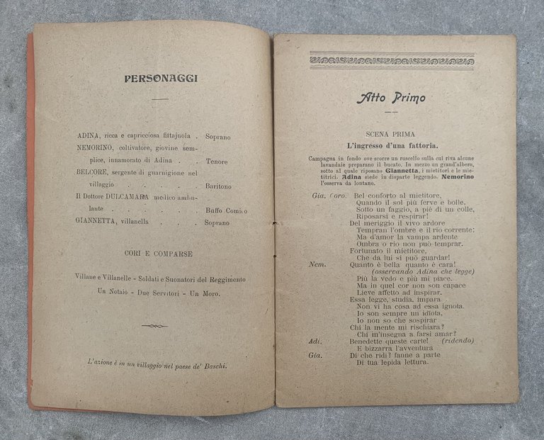 L'elisir d'amore. Melodramma in due atti