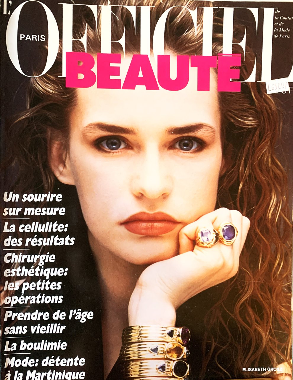 L'Officiel Paris cover Elisabeth Grosz N^ 722 Mai 1986