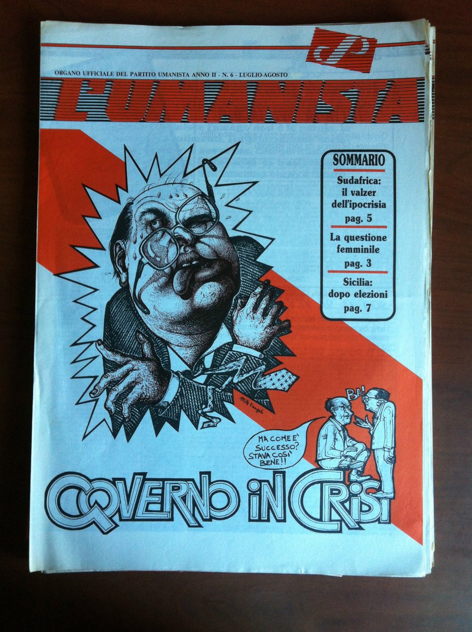 L' Umanista Anno II n^ 6 Luglio/Agosto 1986 - E11036