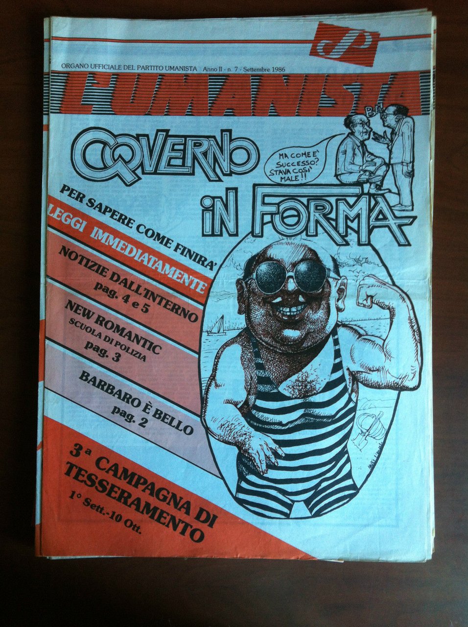 L' Umanista Anno II n^ 7 Settembre 1986 - E11037