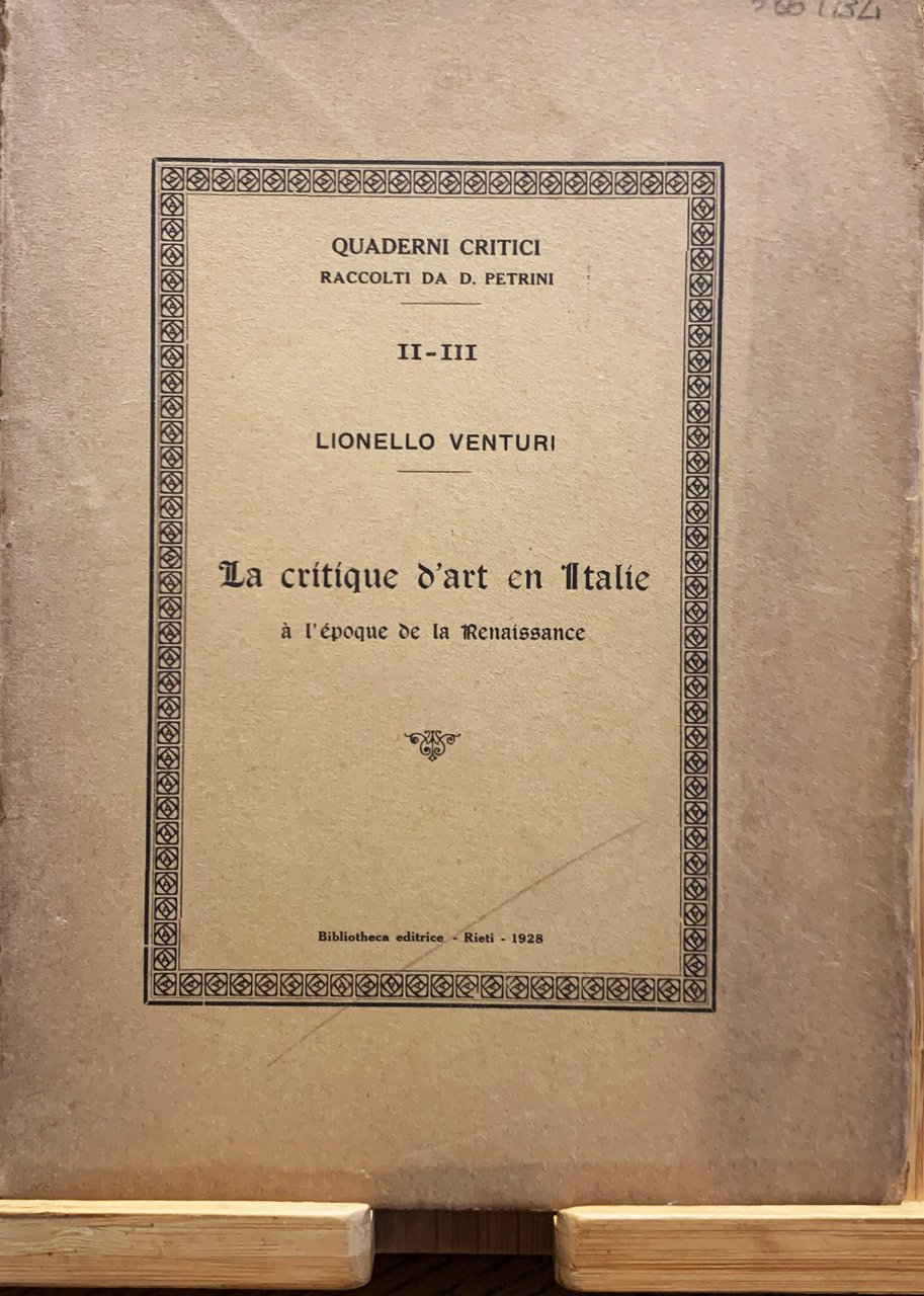 La critique d'art en Italie à l'époque de la Renaissance … | Immagine principale