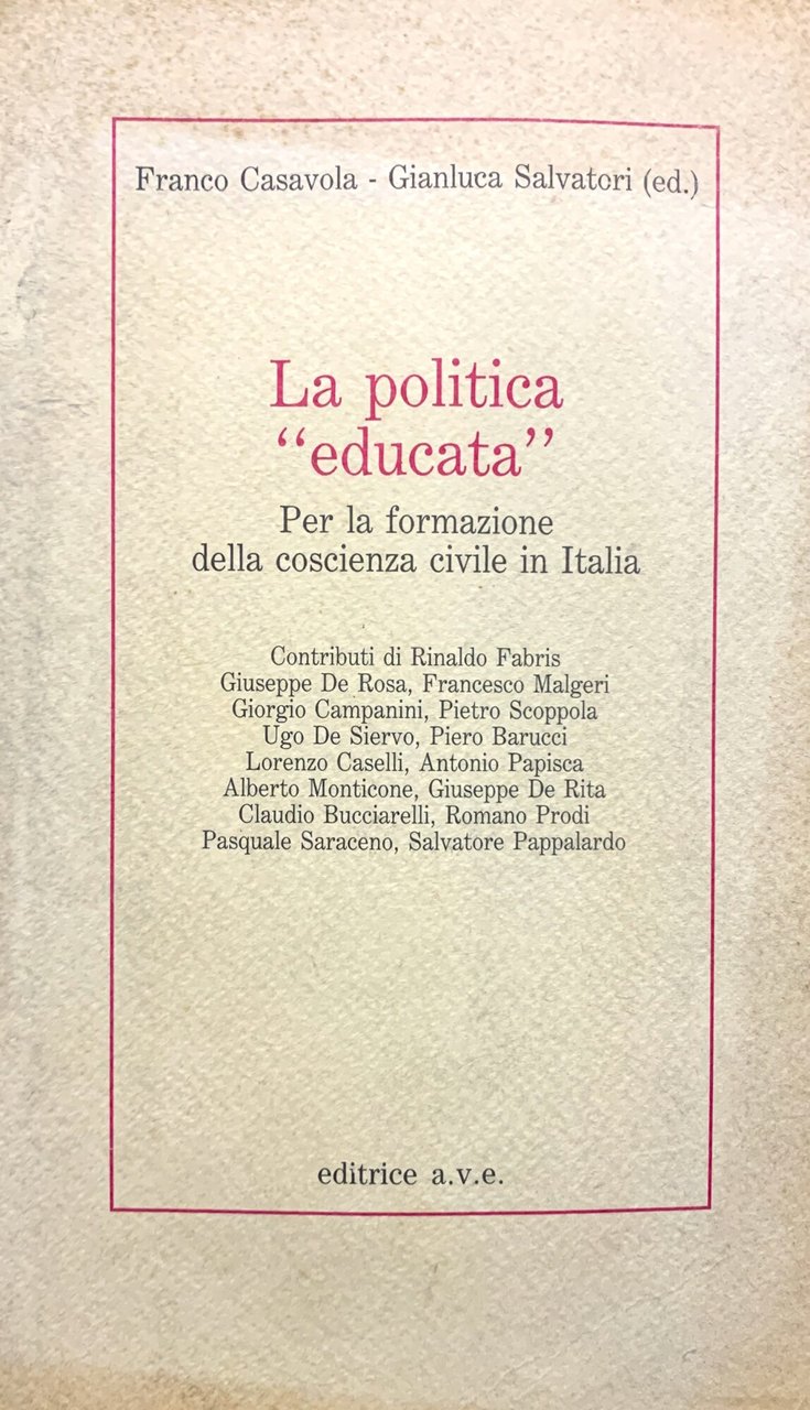 La politica "educata". Per la formazione della coscienza civile in … | Immagine principale