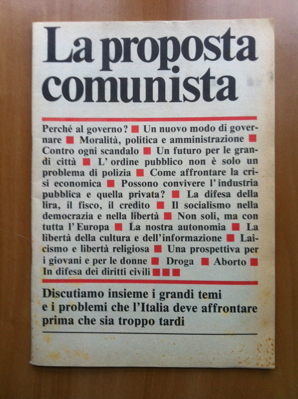 La proposta comunista testi di Enrico Berlinguer Cossutta D'Alema - …