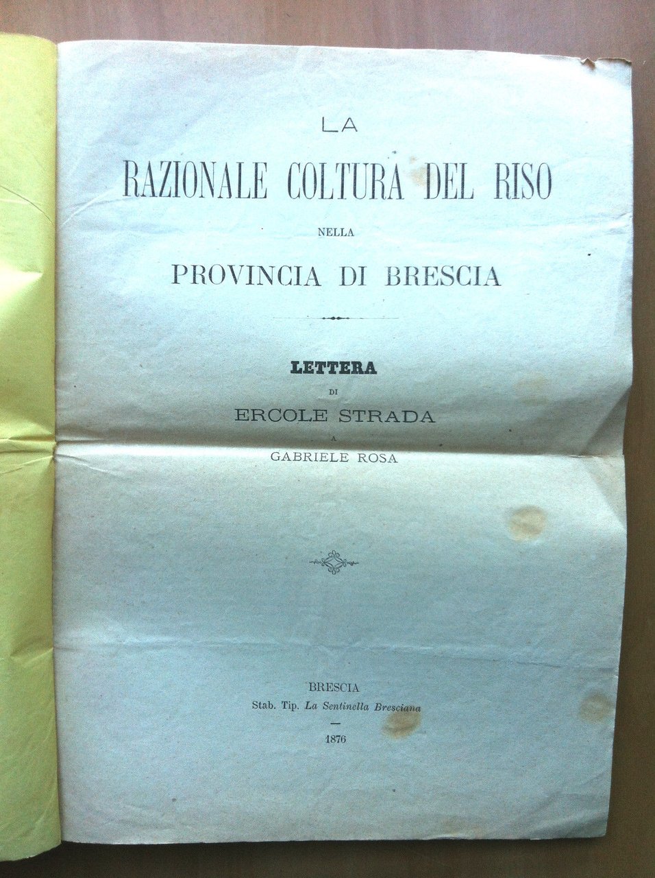 La razionale coltura del riso nella provincia di Brescia E. …