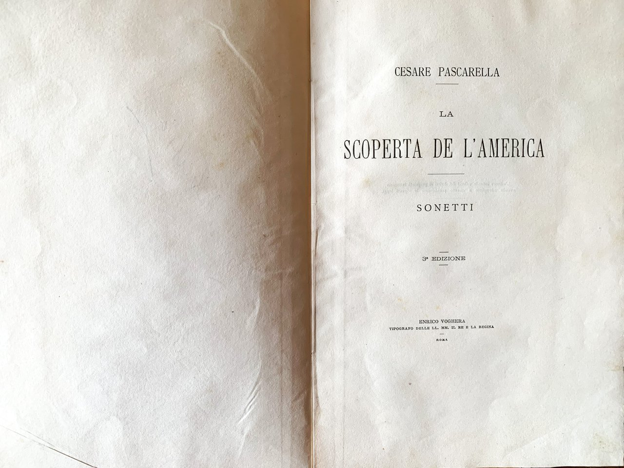 La scoperta de l'America. Sonetti