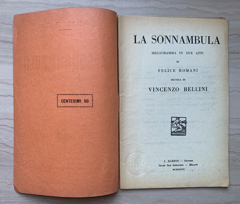 La sonnambula. Melodramma in due atti