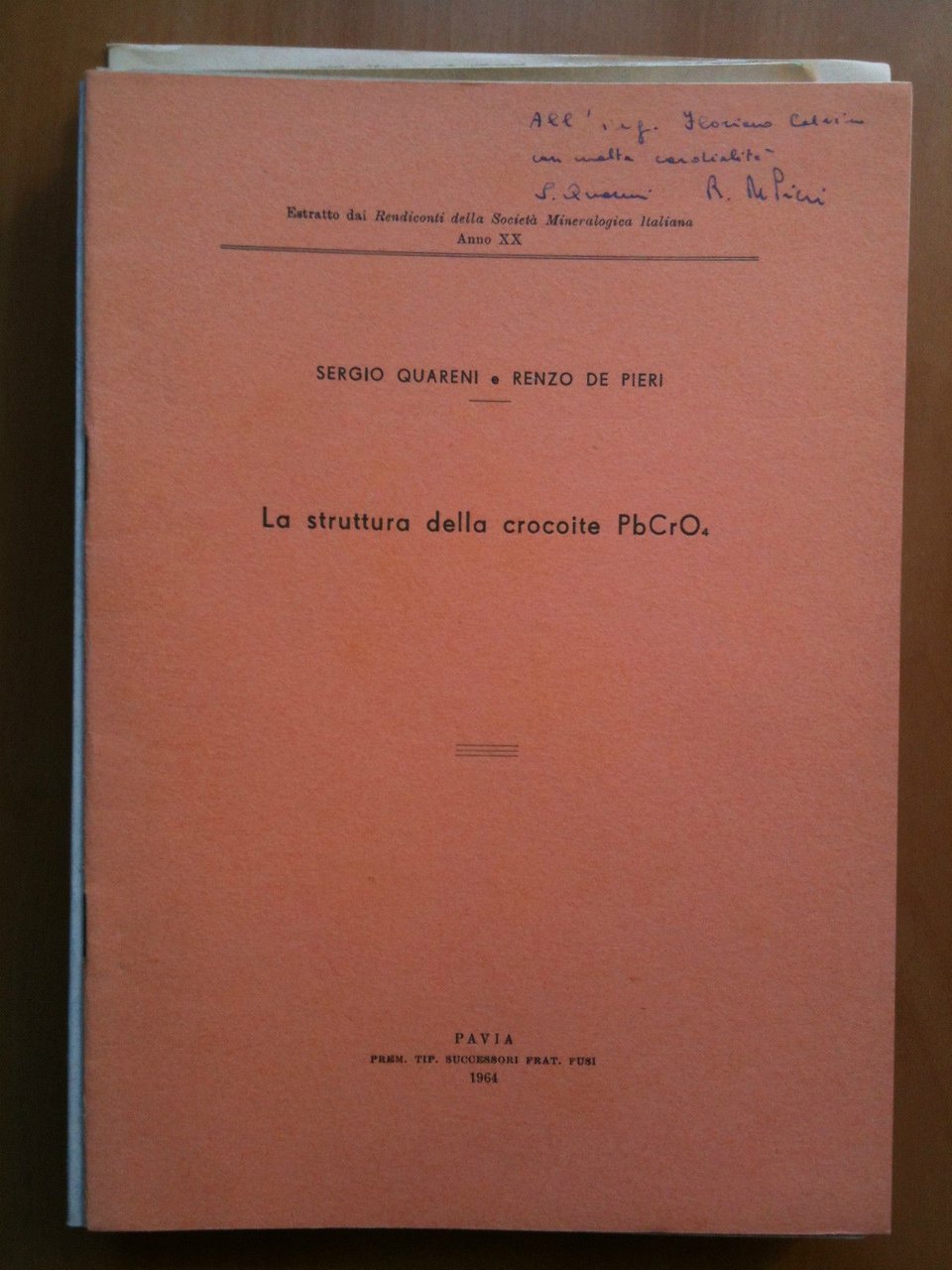 La struttura della crocoite PbCrO4 - 1964 | Immagine principale