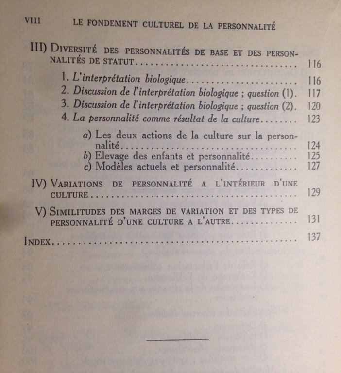 Le fondement culturel de la personalité