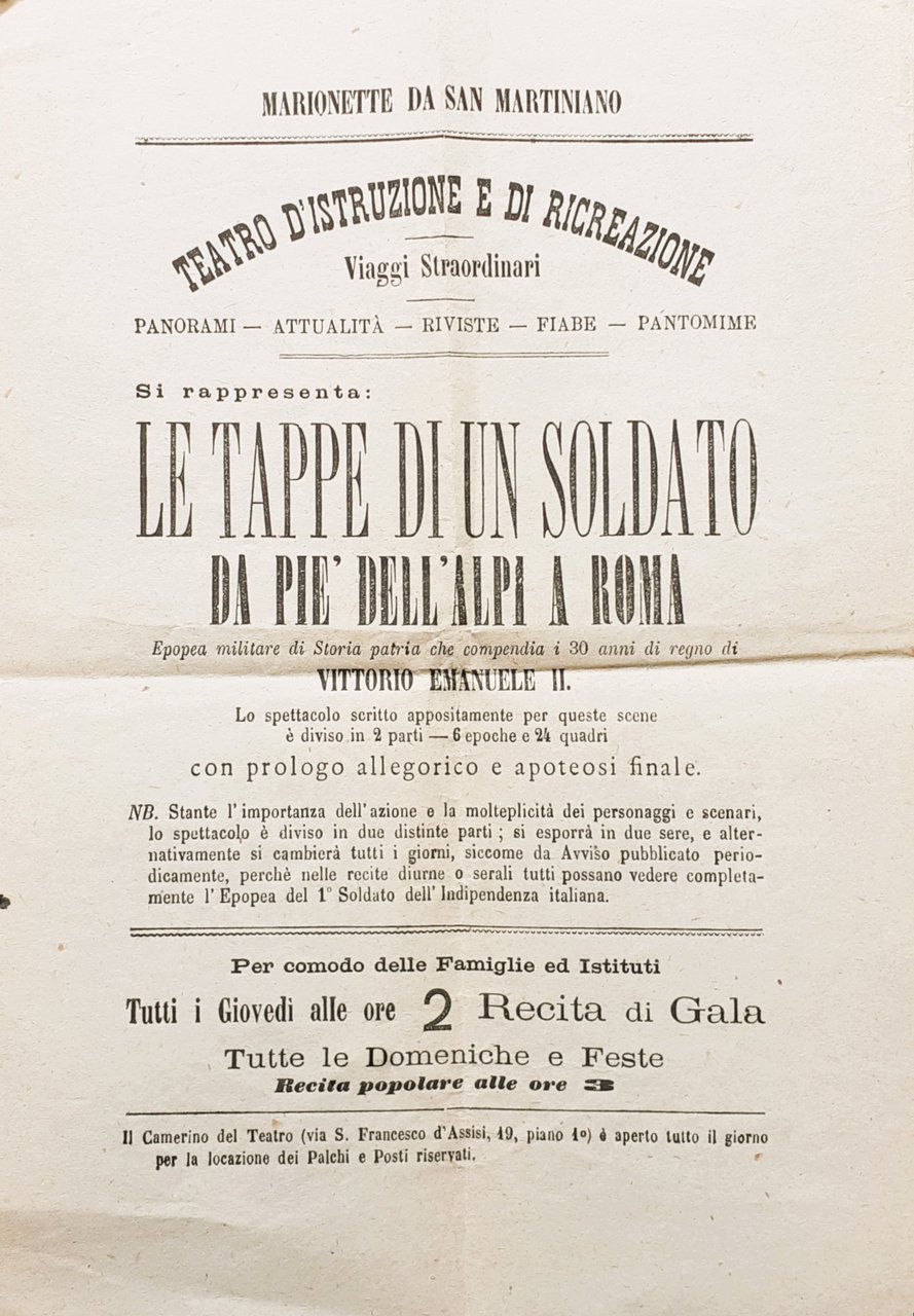 Le tappa di un soldato da piè dell'Alpi a Roma …