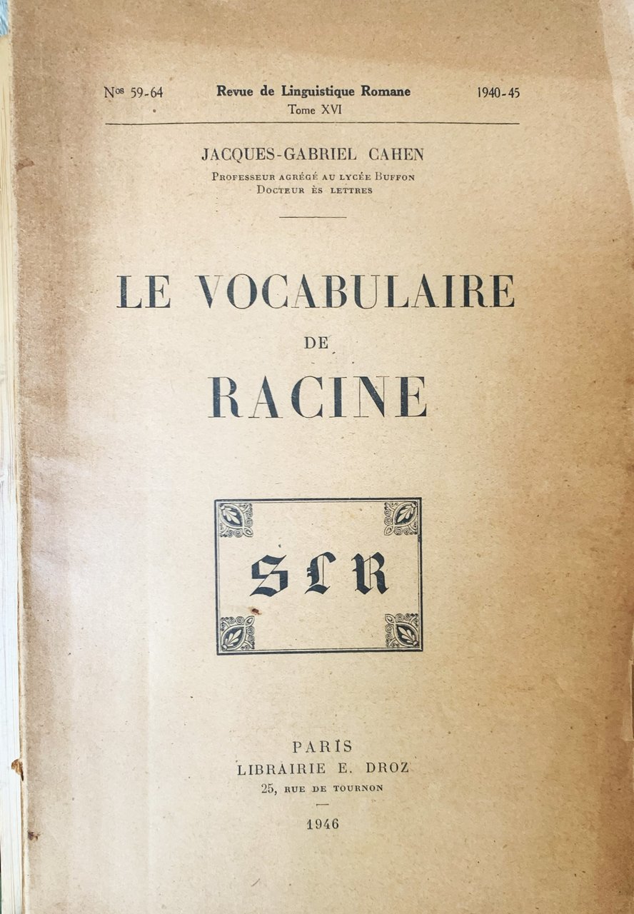 Le vocabulaire de Racine