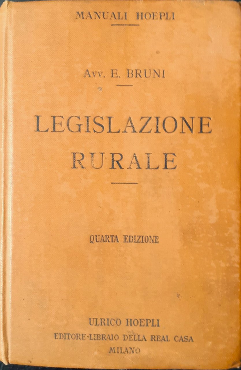 Legislazione rurale secondo il programma governativo per gli istituti tecnici