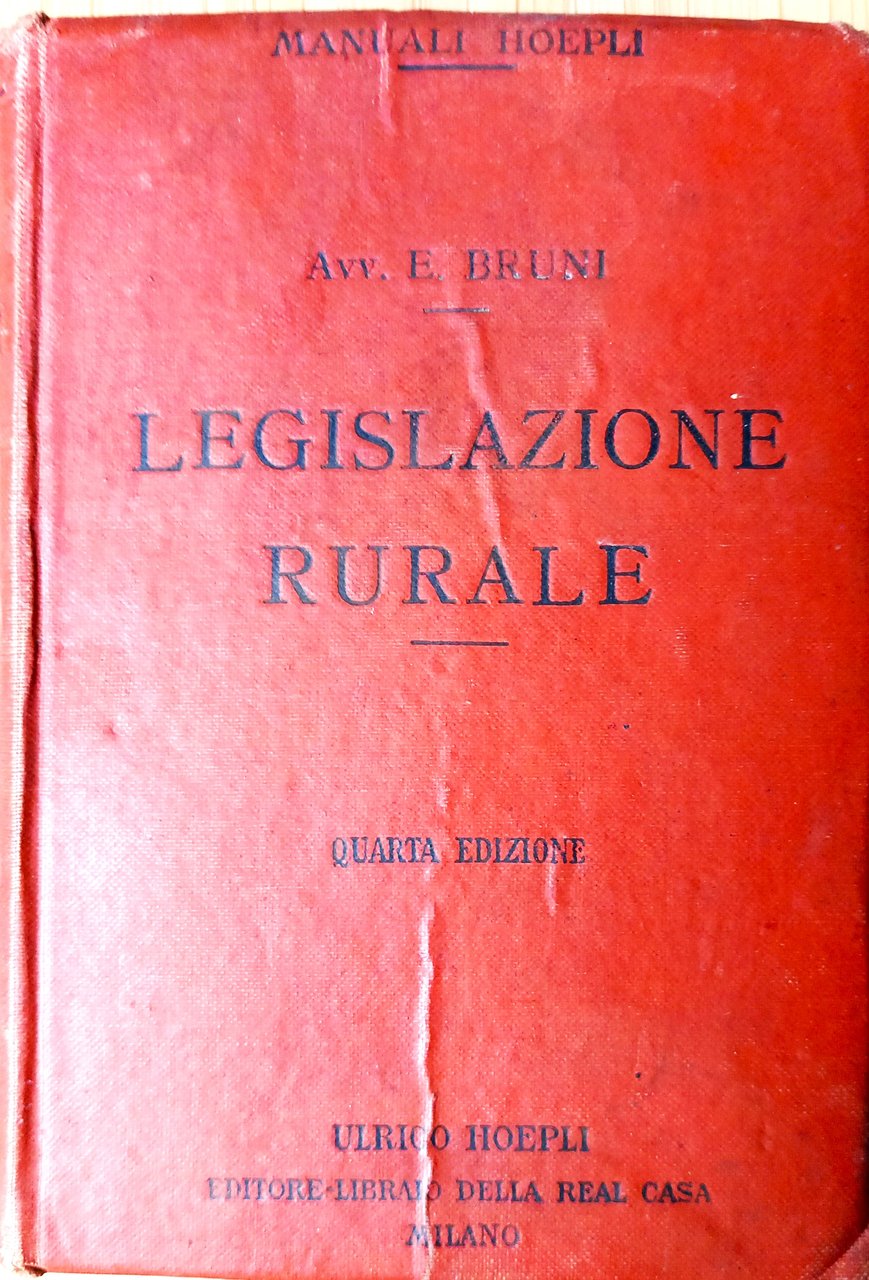 Legislazione rurale secondo il programma governativo per gli Istituti tecnici