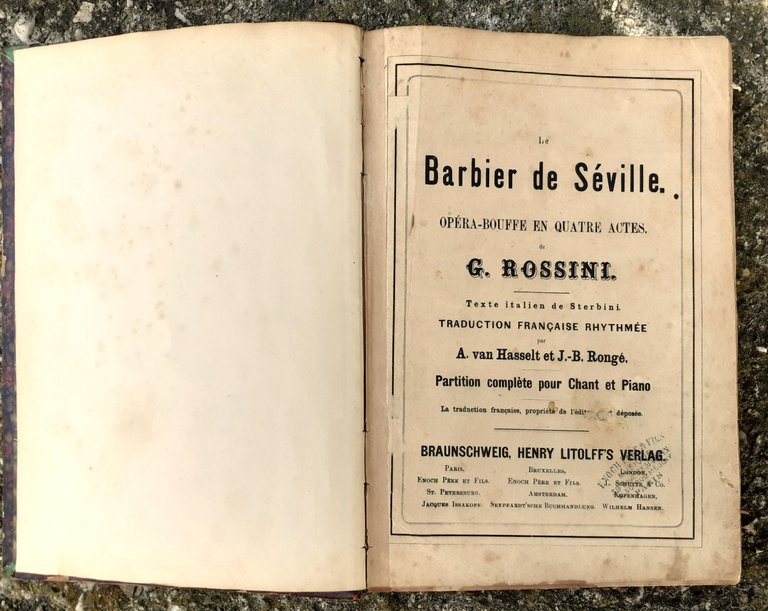 Libro rilegago co due Spartiture complete Rossini-Mozart 1869/70 ca. | Immagine Gallery 2