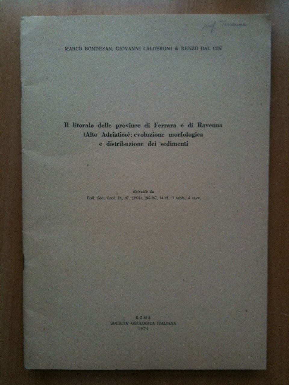 Litorale delle provincie Ferrara e Ravenna evoluzione morfologica 1979