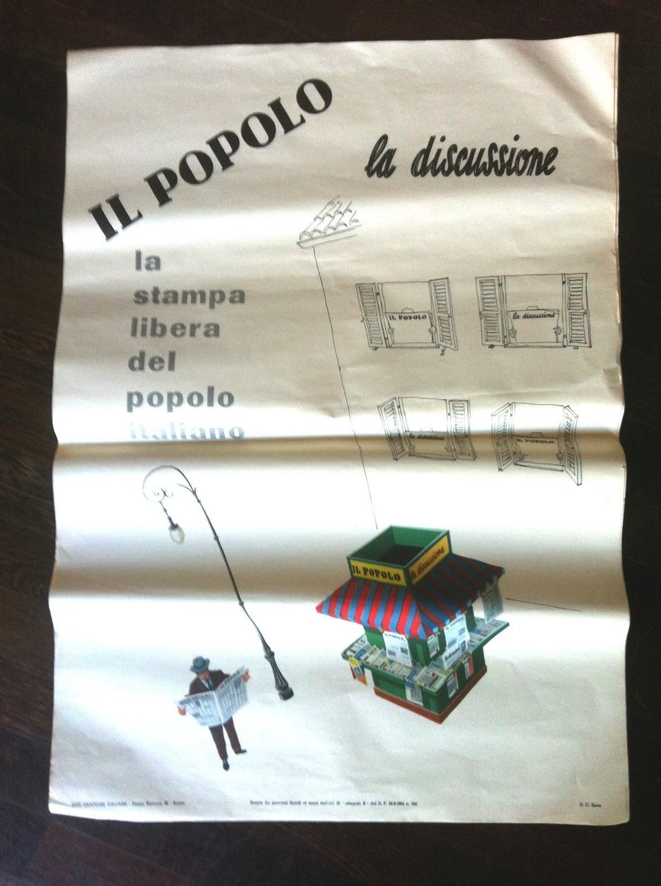 Locandina de "Il Popolo" la discussione anni '50 - P83