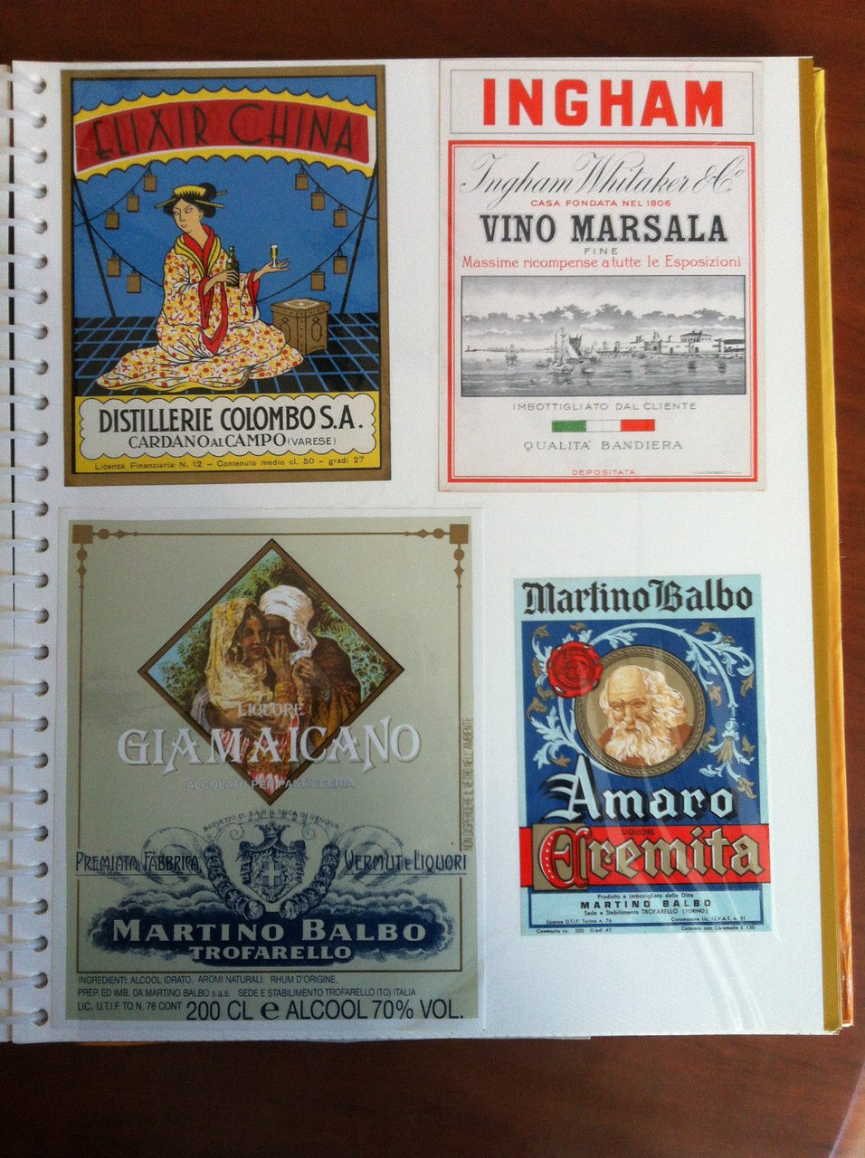 Lotto di 4 etichette originali d'epoca - E19596