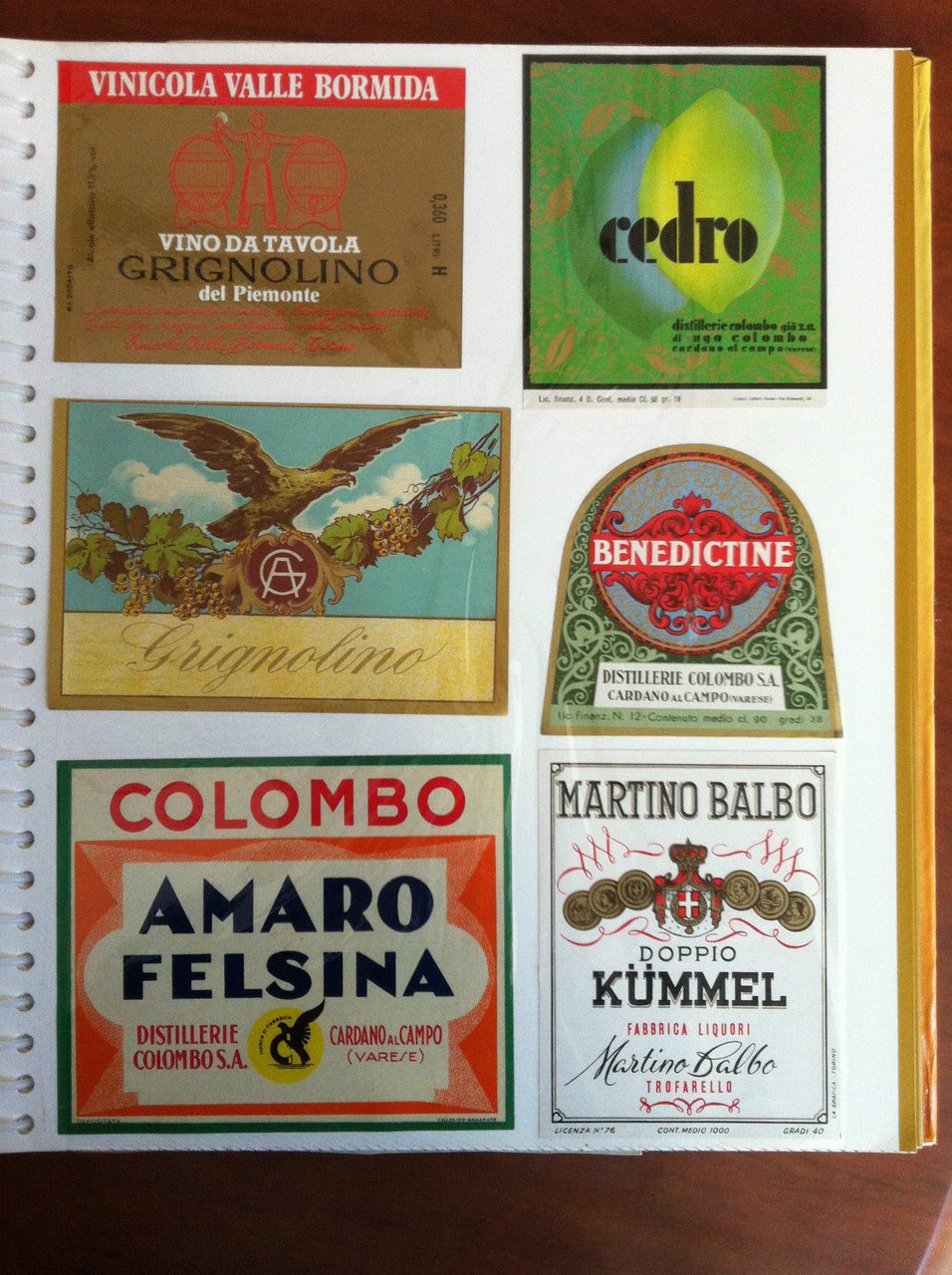 Lotto di 6 etichette originali d'epoca - E19600