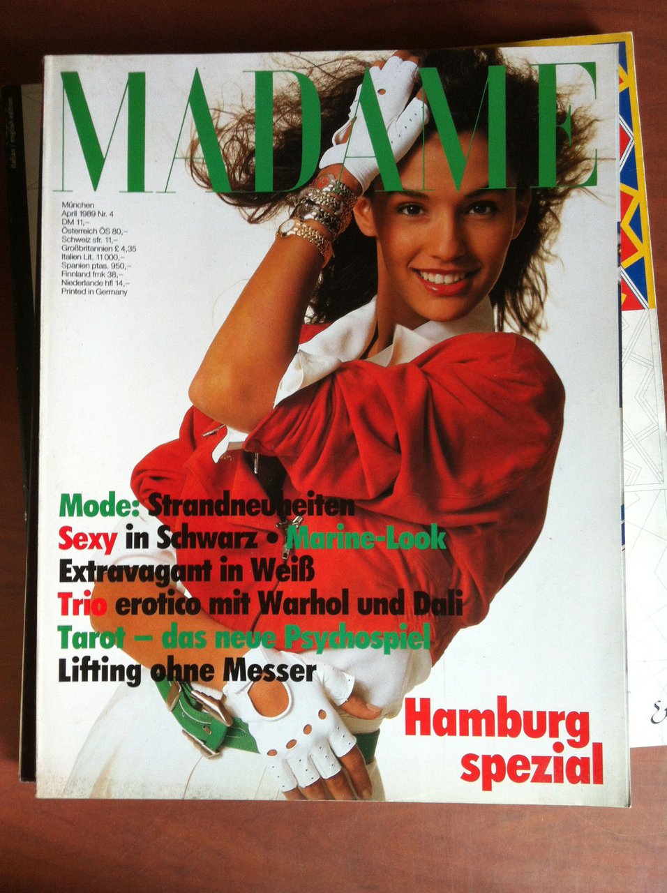 Madame n^ 4 April 1989 cover Natalia - E12008