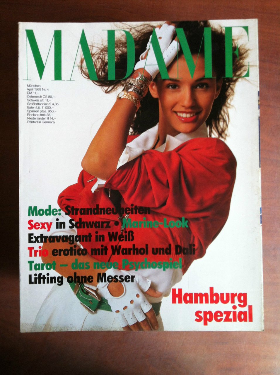 Madame n^ 4 April 1989 cover Natalia