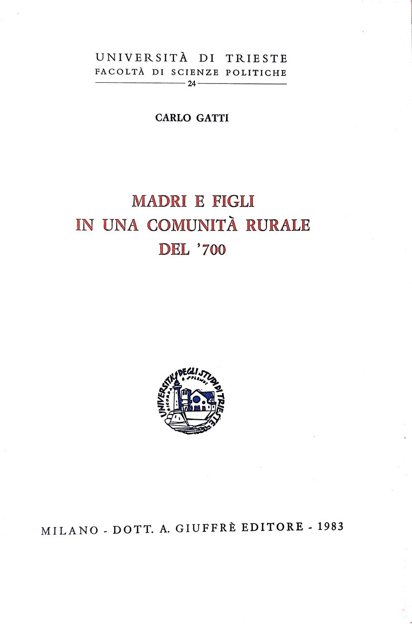 Madri e figli in una comunità rurale del '700